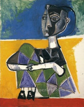 Jacqueline assise 1954 Cubismo Pinturas al óleo